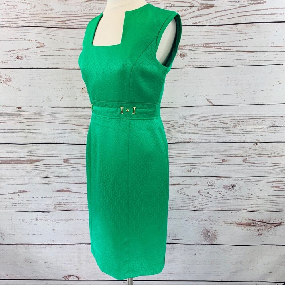 Tahari Arthur S. Levine Green Sheath Dress View 4